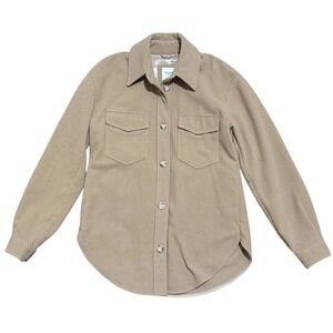 Abercrombie & Fitch Shacket Womens S Small Brown Tan Wool Coat Jacket Shirt